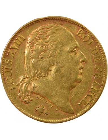 Louis XVIII 20 francs Or 1818 A - Paris