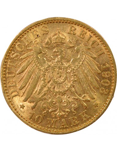 Etats Allemands (Prusse) Guillaume II de Prusse 10 mark Or 1903 A Berlin