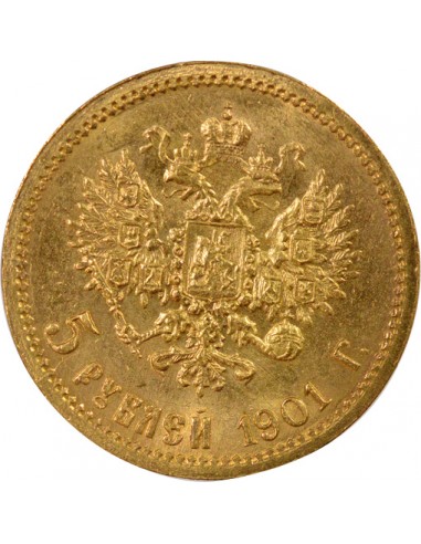 Russie Nicolas II 5 roubles Or 1901 Saint-Petersbourg