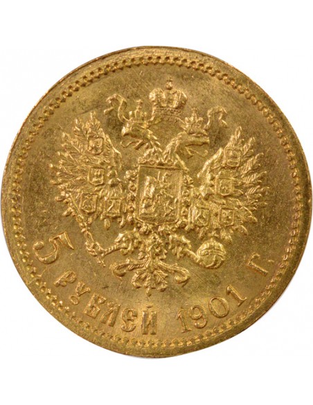 Russie Nicolas II 5 roubles Or 1901 Saint-Petersbourg