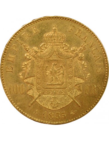 Napoléon III Tête nue 100 francs Or 1855 A - Paris