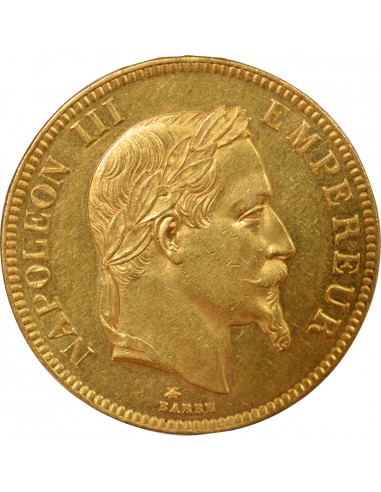 Napoléon III Tête Laurée 100 francs Or 1866 A - Paris