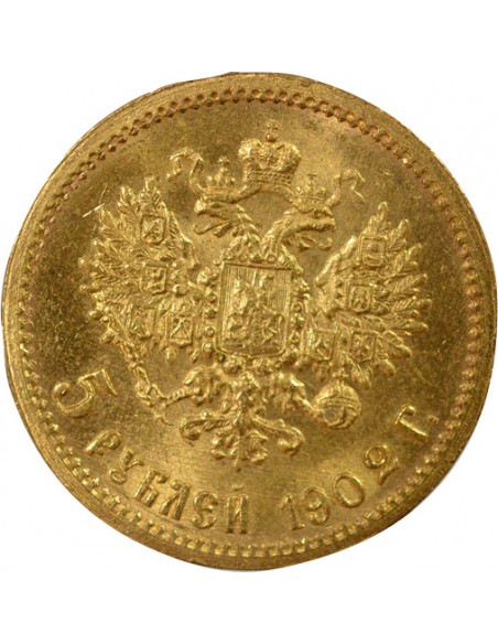 Russie Nicolas II 5 roubles Or 1902 Saint-Petersbourg