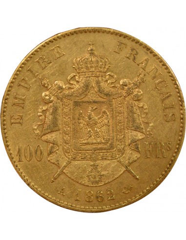 Napoléon III Tête Laurée 100 francs Or 1862 A - Paris