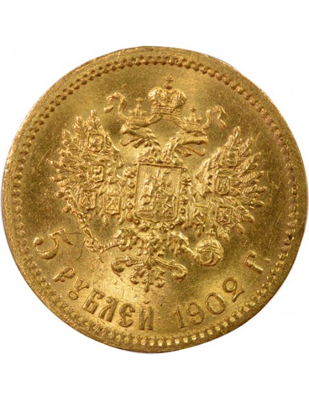 Russie Nicolas II 5 roubles Or 1902 Saint-Petersbourg