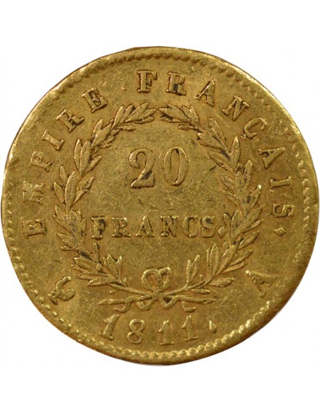 Roi d'Italie Empire 20 francs Or 1811 A - Paris