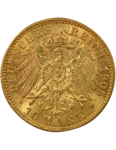 Etats Allemands (Prusse) Guillaume II de Prusse 10 mark Or 1905 A Berlin
