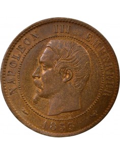 Napoléon III Tête nue 10 centimes Bronze 1853 W Lille 2