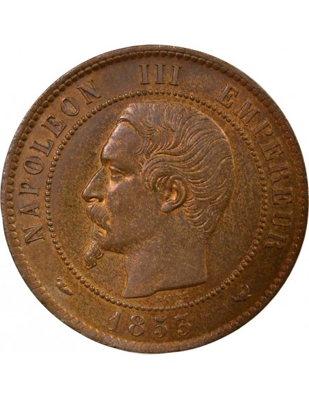 Napoléon III Tête nue 10 centimes Bronze 1853 W Lille