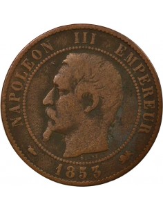 Napoléon III Tête Nue 10 centimes Bronze 1853 D Lyon 2