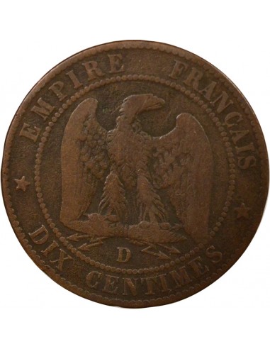 Napoléon III Tête Nue 10 centimes Bronze 1853 D Lyon