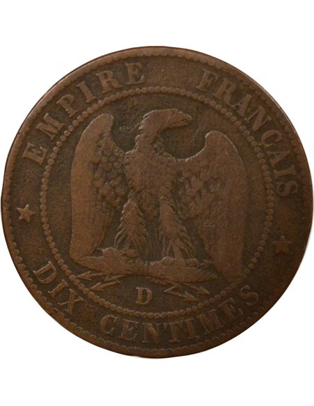 Napoléon III Tête Nue 10 centimes Bronze 1853 D Lyon