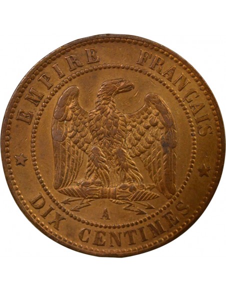 Napoléon III Tête laurée 10 centimes Bronze 1862 A - Paris