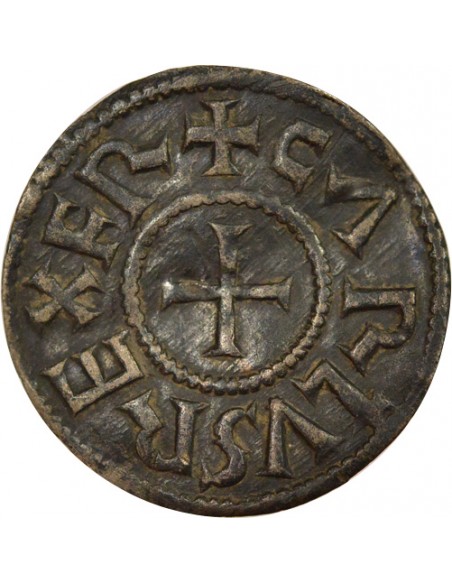 Charles II 1 denier Argent 840-864 Melle