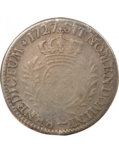 Louis XV Au Buste habillé 1/5 écu Argent 1727 E Tours