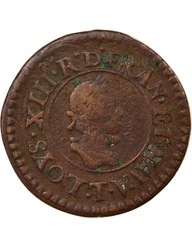 Louis XIII Type 1 1 denier tournois Cuivre 1611 T Nantes