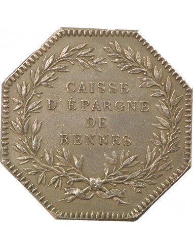 CAISSE D'EPARGNE DE RENNES - JETON ARGENT poinçon Corne (après 1879)