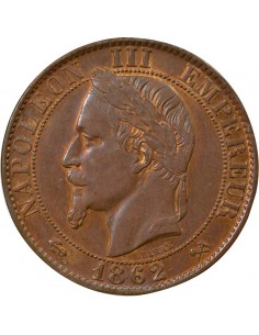 Napoléon III Tête laurée 5 centimes Bronze 1862 K Bordeaux 2