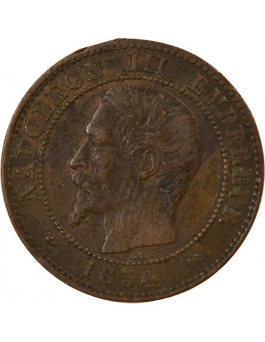 Napoléon III Tête nue 2 centimes Bronze 1854 B Rouen