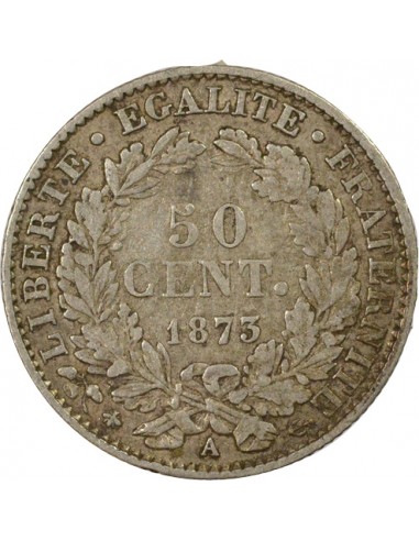 IIIe République 50 centimes Argent 1873 A - Paris