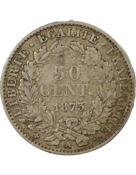 IIIe République 50 centimes Argent 1873 A - Paris