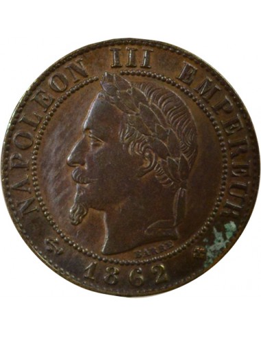 Napoléon III Tête Laurée 21 centime Bronze 1862 BB Strasbourg
