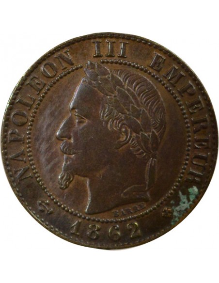 Napoléon III Tête Laurée 21 centime Bronze 1862 BB Strasbourg