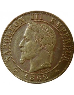 Napoléon III Tête Laurée 21 centime Bronze 1862 BB Strasbourg 2