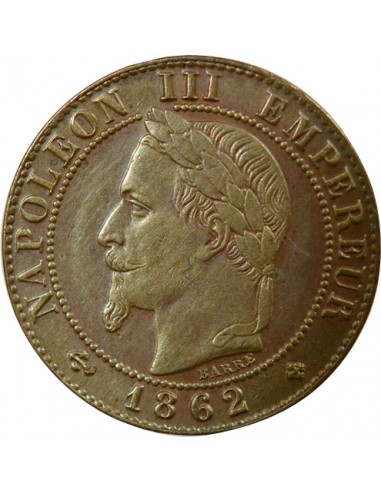 Napoléon III Tête Laurée 21 centime Bronze 1862 BB Strasbourg