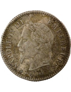 Napoléon III Tête laurée 20 centimes Argent 1867 A - Paris 2