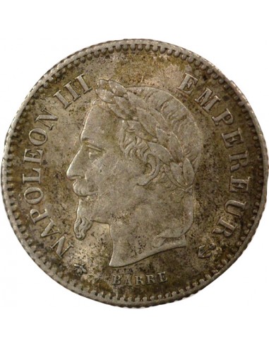 Napoléon III Tête laurée 20 centimes Argent 1867 A - Paris
