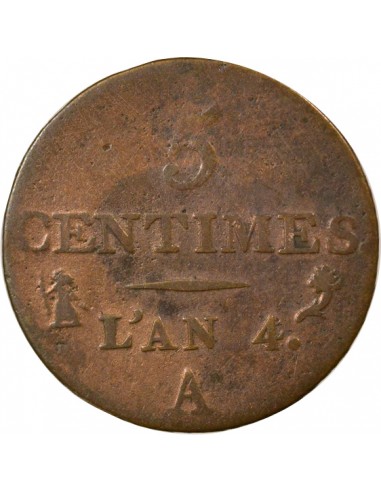 Dupré 5 centimes Bronze An 4 (1795-1796) A - Paris