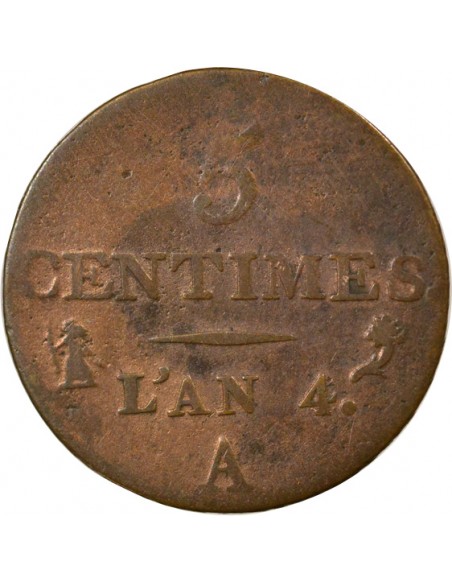 Dupré 5 centimes Bronze An 4 (1795-1796) A - Paris