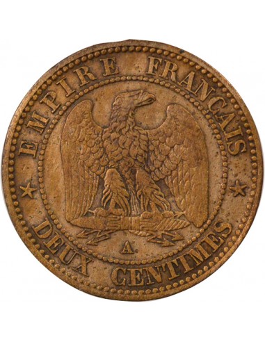 Napoléon III Tête nue 2 centimes Bronze 1853 A - Paris