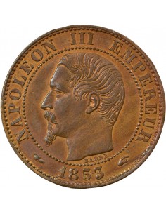 Napoléon III Tête nue 5 centimes Bronze 1853 A - Paris 2