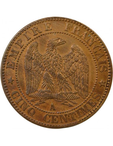 Napoléon III Tête nue 5 centimes Bronze 1853 A - Paris