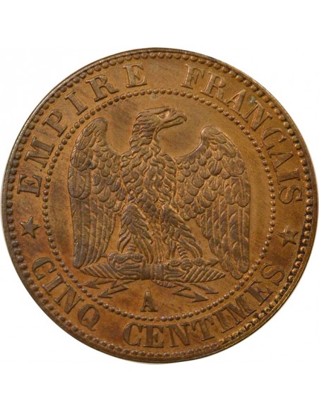 Napoléon III Tête nue 5 centimes Bronze 1853 A - Paris