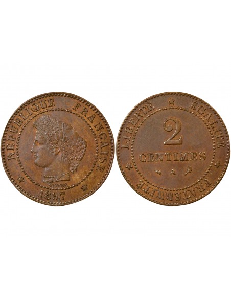 2 centimes Bronze 1897 A - Paris