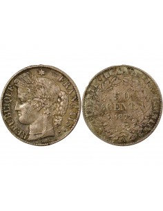 IIIe République 50 centimes Argent 1872 A - Paris
