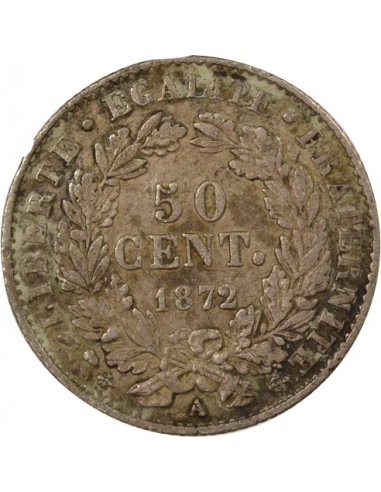 IIIe République 50 centimes Argent 1872 A - Paris