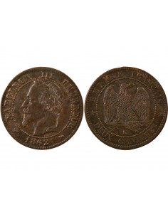 Napoléon III Tête Laurée 2 centimes Bronze 1862 K Bordeaux