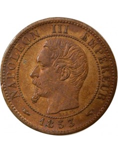 Napoléon III Tête nue 21 centime Bronze 1853 A - Paris 2