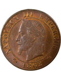 Napoléon III Tête Laurée 21 centime Bronze 1862 K Bordeaux 2