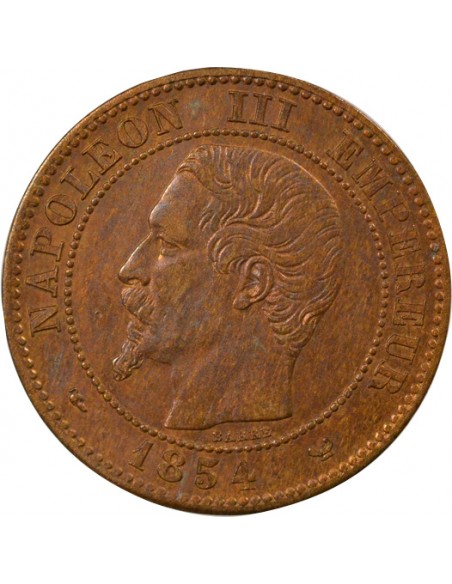 Napoléon III Tête nue 2 centimes Bronze 1854 W Lille
