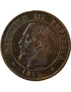 Napoléon III Tête nue 2 centimes Bronze 1855 K Bordeaux 2