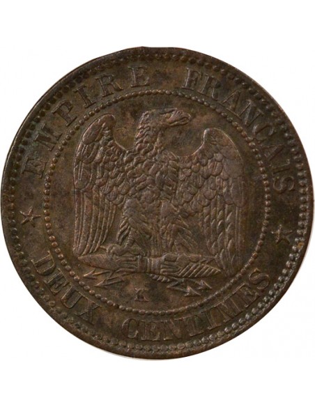 Napoléon III 2 centimes Bronze 1854 K Bordeaux
