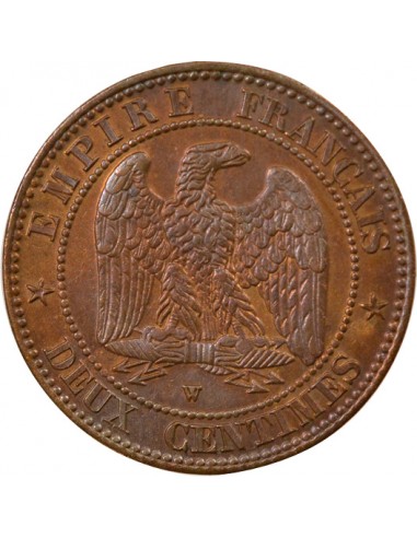 Napoléon III Tête nue 2 centimes Bronze 1857 W Lille