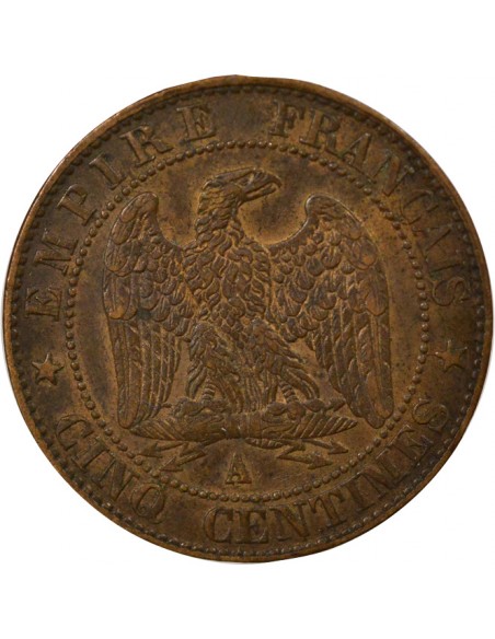 Napoléon III Tête nue 5 centimes Bronze 1855 A - Paris
