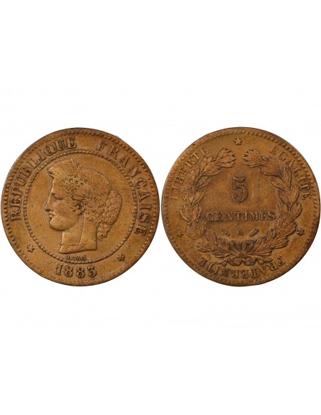 5 centimes Bronze 1883 A - Paris