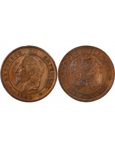 Napoléon III Tête Laurée 2 centimes Bronze 1862 K Bordeaux